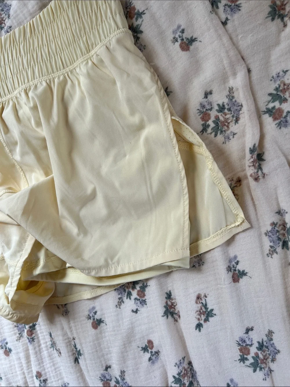 Velocity Pale Yellow Athletic Running Shorts